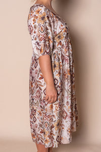 Diane Midi Dress in Mocha Multi