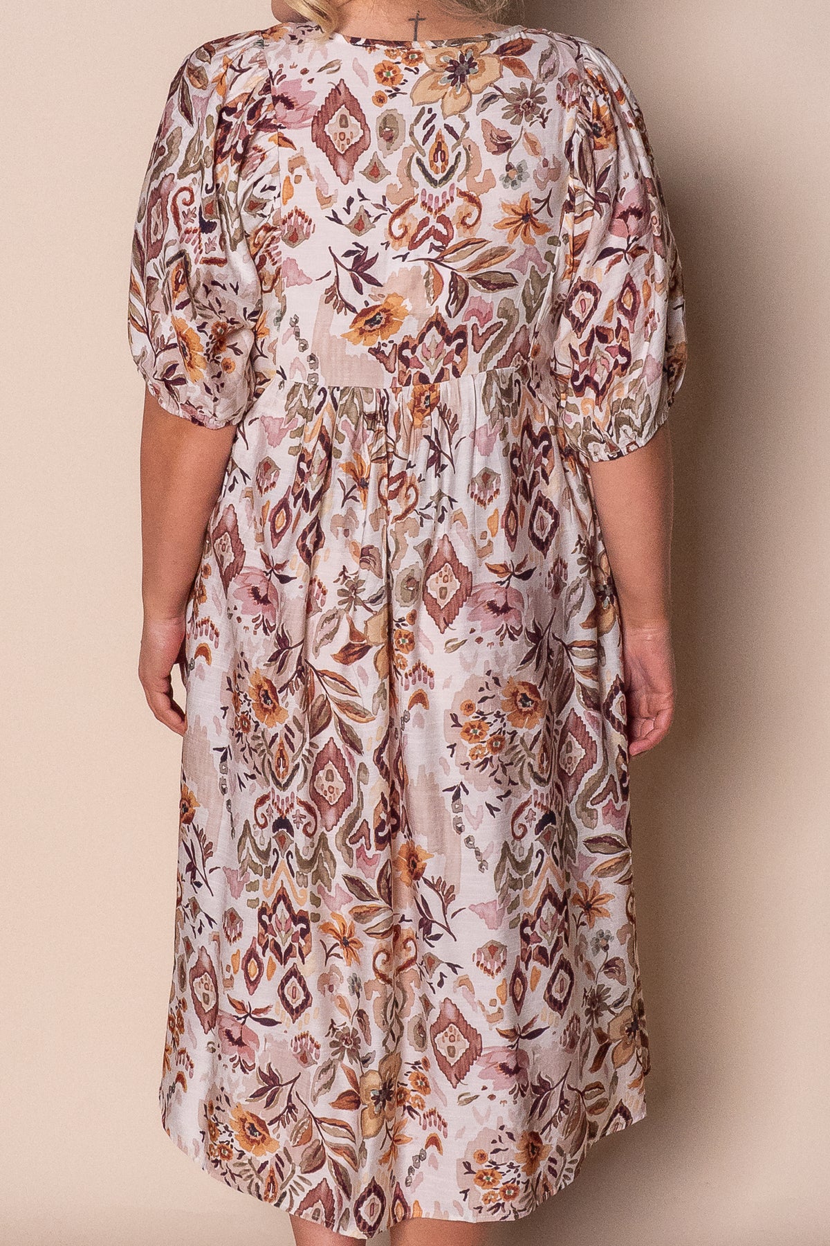 Diane Midi Dress in Mocha Multi