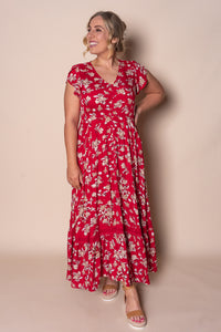 Sade Floral Maxi Dress in Red