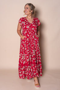 Sade Floral Maxi Dress in Red