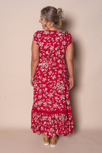 Sade Floral Maxi Dress in Red