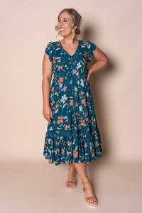 Temple Midi Dress in Teal