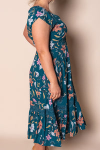 Temple Midi Dress in Teal