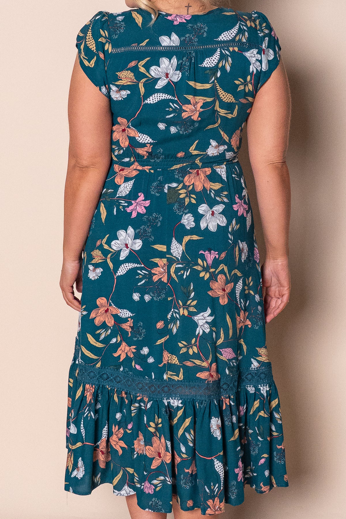 Temple Midi Dress in Teal