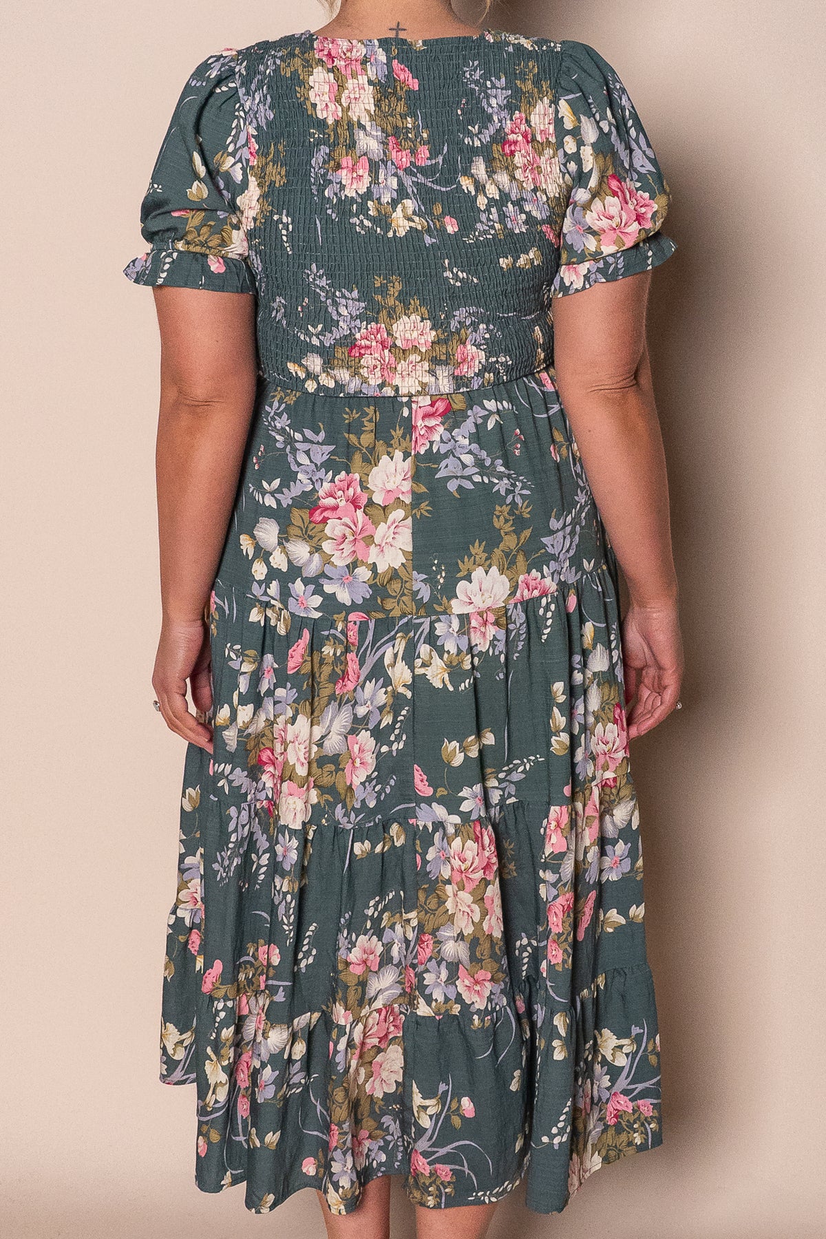 Hillary Midi Dress in Evergreen
