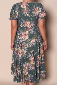 Hillary Midi Dress in Evergreen
