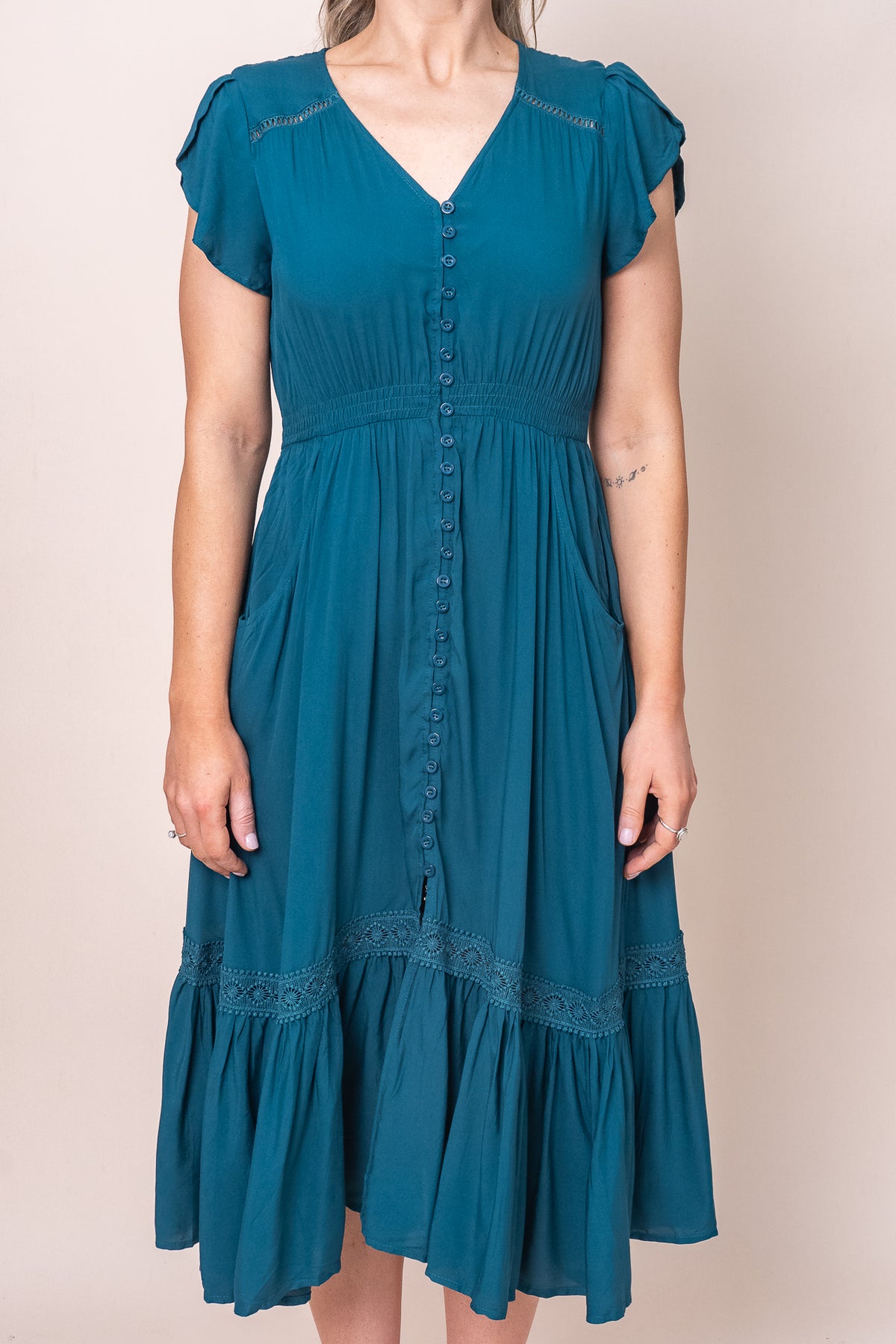 Genie Dress in Dark Jade