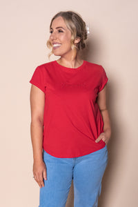 Signature Tee in Crimson - Foxwood