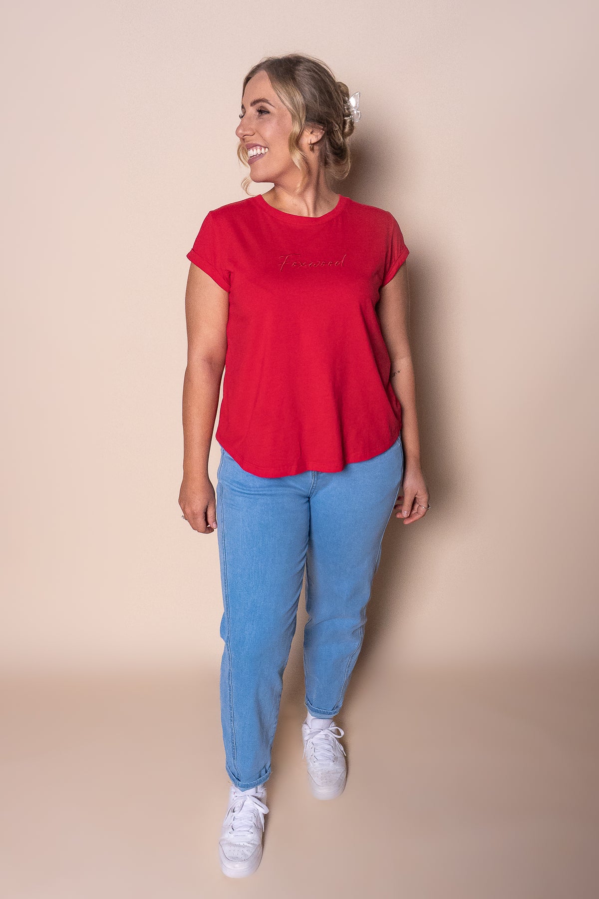 Signature Tee in Crimson - Foxwood