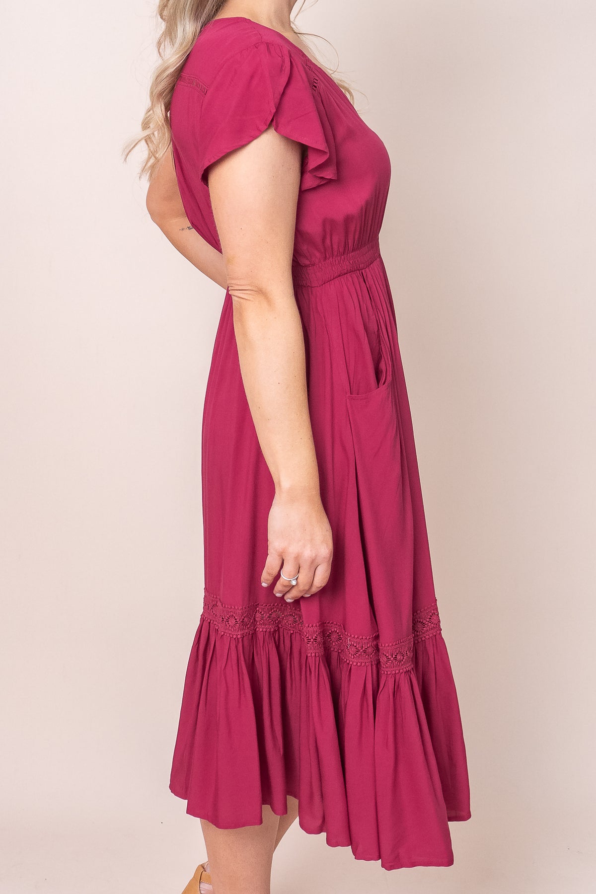 Genie Dress in Raspberry