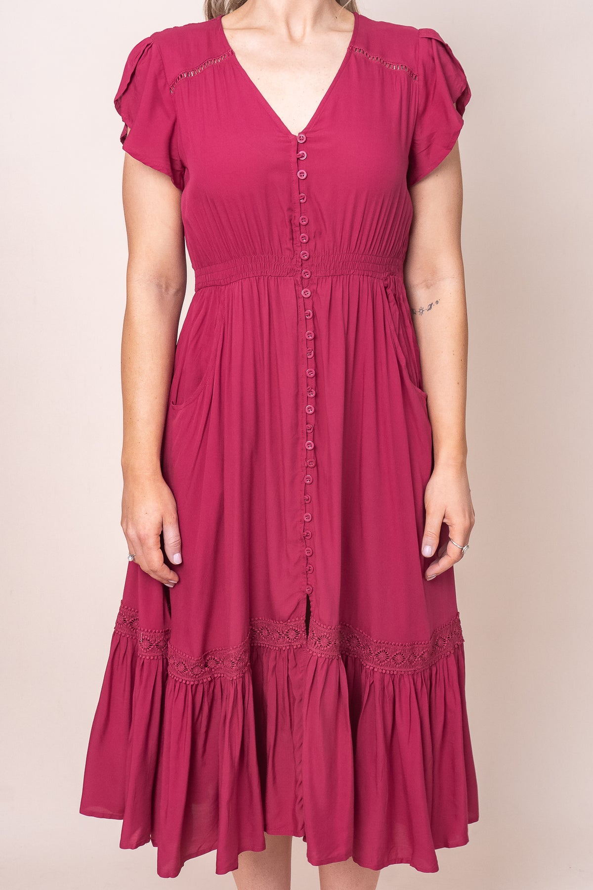 Genie Dress in Raspberry