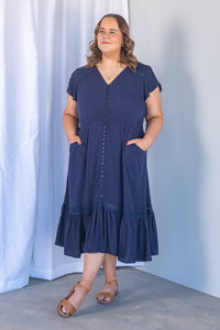 Genie Dress in Navy