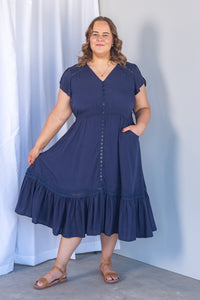 Genie Dress in Navy