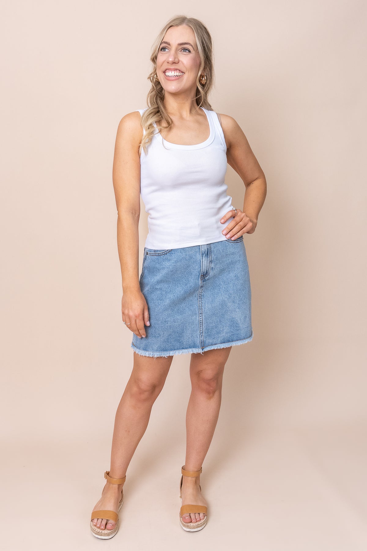 Ray Mini Skirt in Light Blue - All About Eve