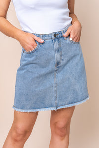 Ray Mini Skirt in Light Blue - All About Eve