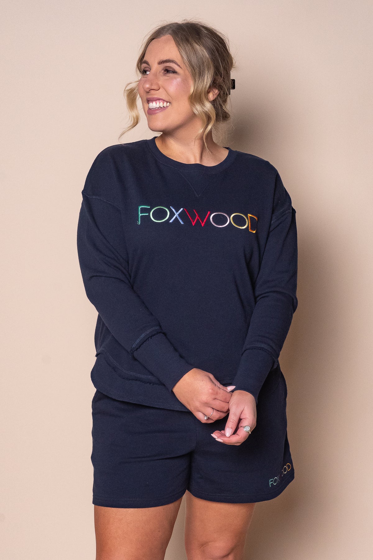 Simplified Confetti Shorts in Navy - Foxwood