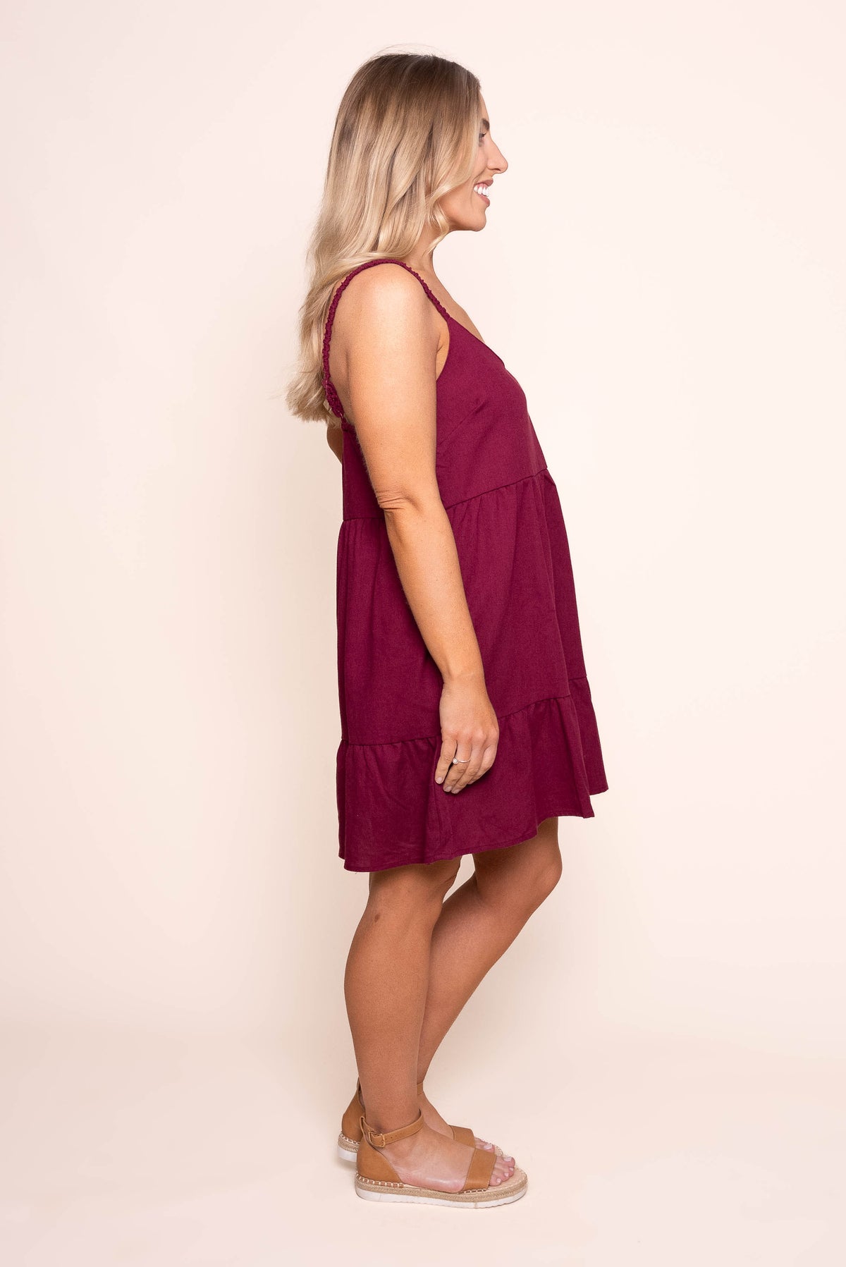 Soleil Mini Dress in Wine - All About Eve