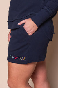 Simplified Confetti Shorts in Navy - Foxwood