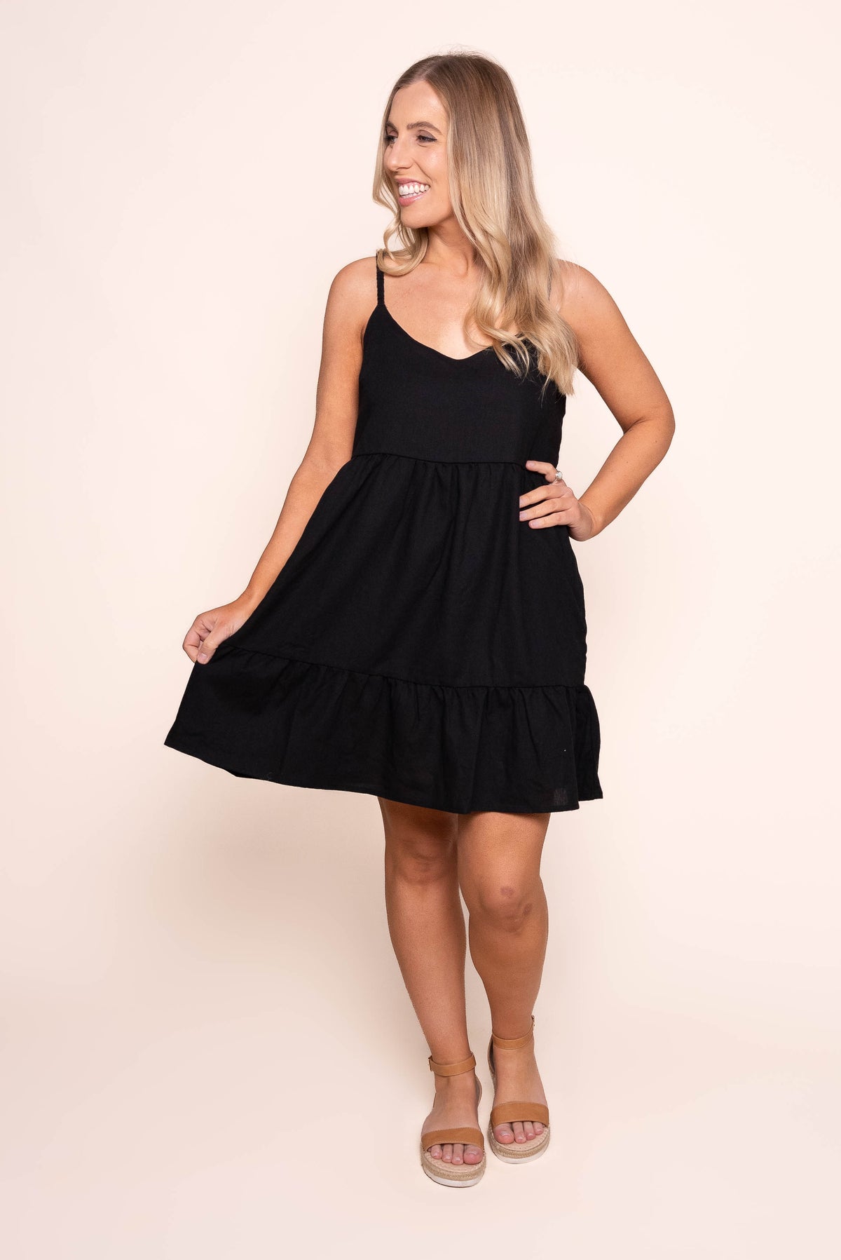 Soleil Mini Dress in Black - All About Eve