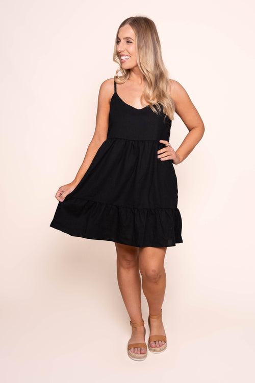 Soleil Mini Dress in Black - All About Eve