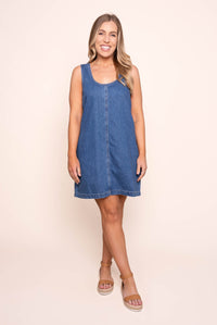 Gemma Mini Dress in Mid Blue - Silent Theory