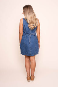 Gemma Mini Dress in Mid Blue - Silent Theory