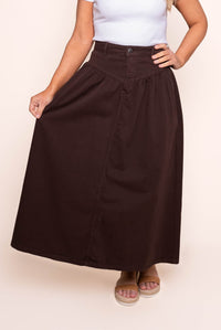 Arlo Maxi Skirt in Brown - All About Eve