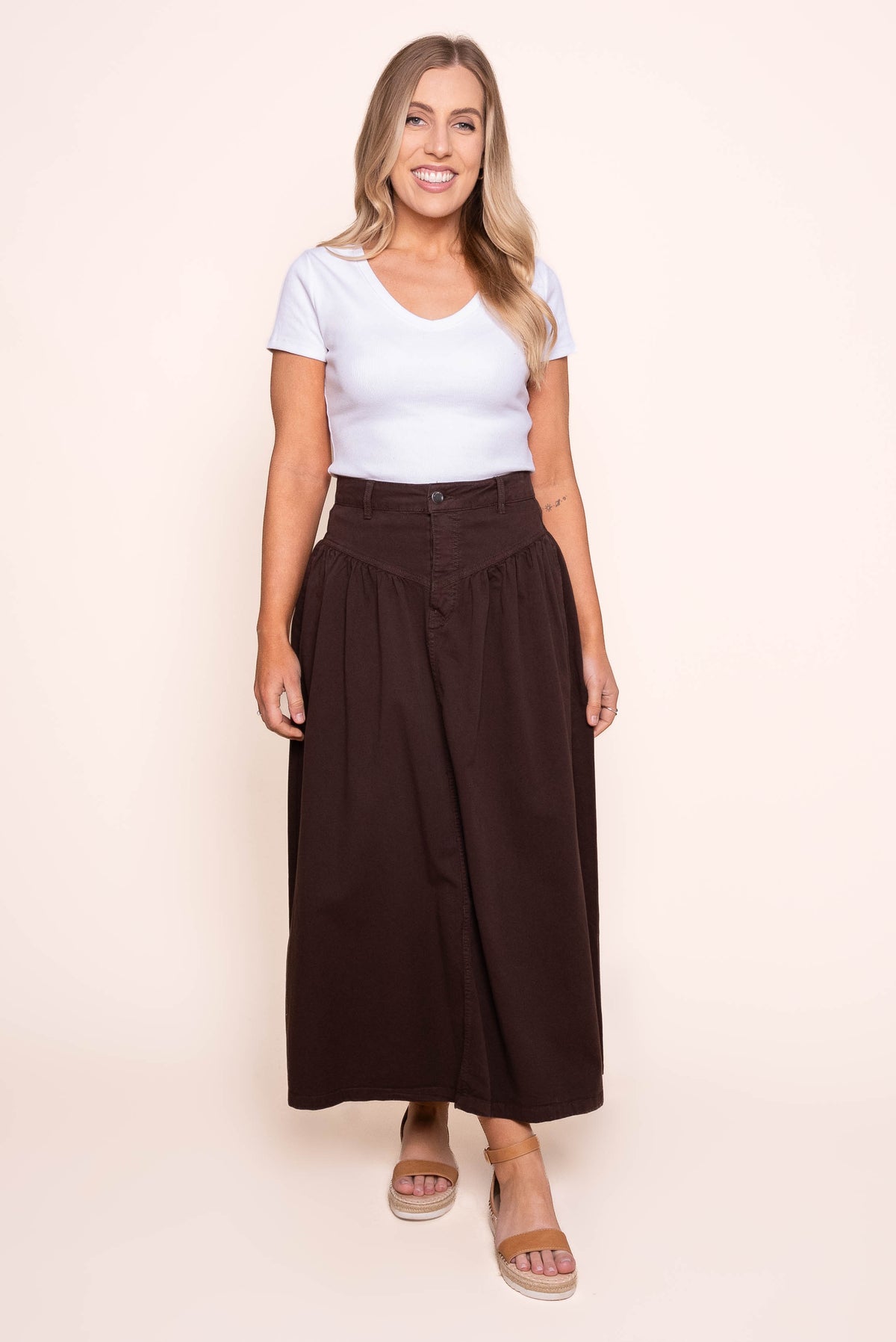 Arlo Maxi Skirt in Brown - All About Eve
