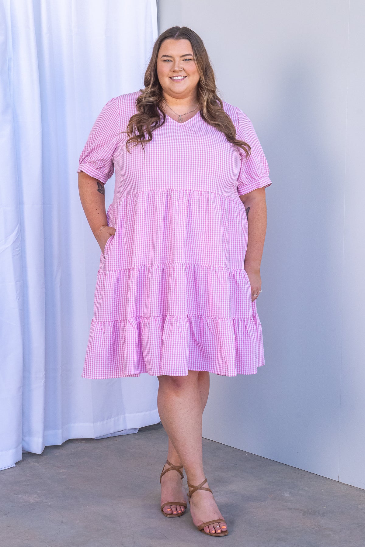 Yansi Gingham Dress in Pink – Always Alice