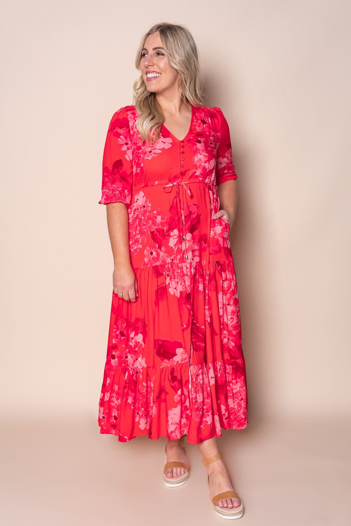 Feodora Maxi Dress in Red