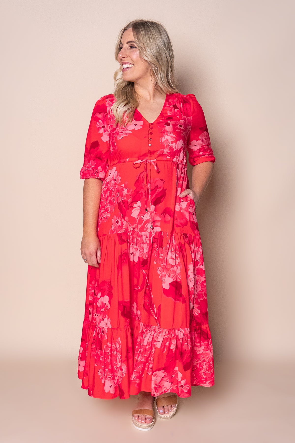 Feodora Maxi Dress in Red