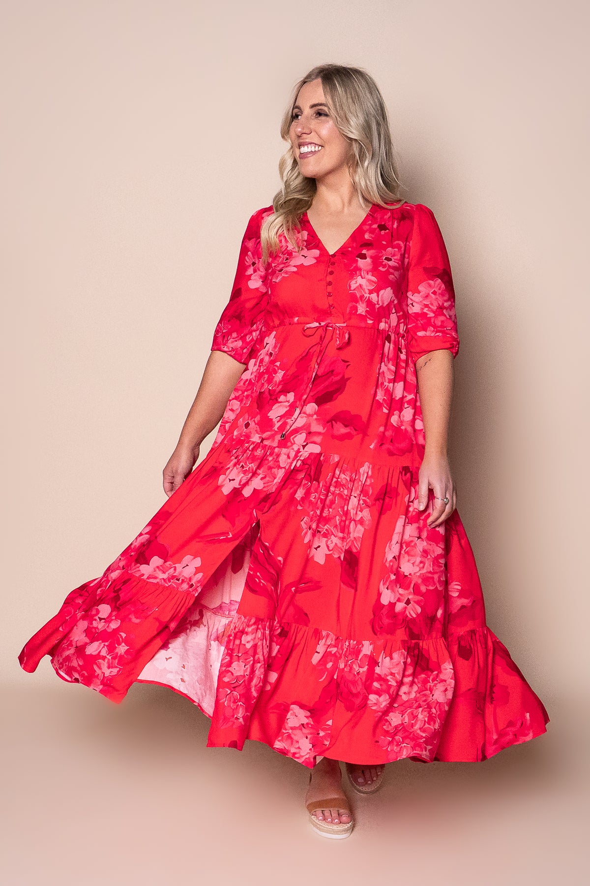 Feodora Maxi Dress in Red
