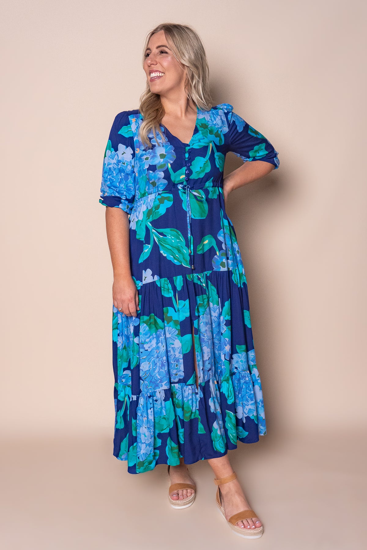Feodora Maxi Dress in Navy