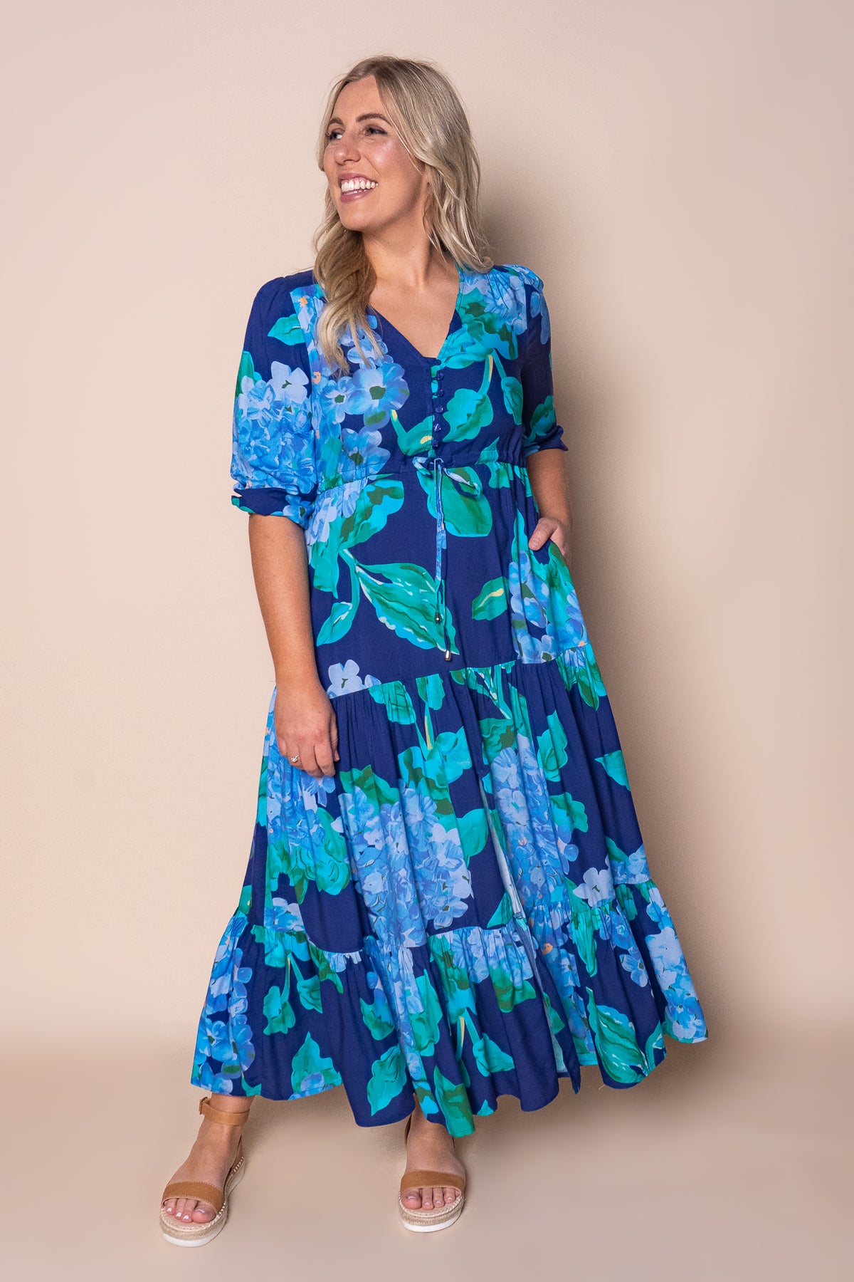 Feodora Maxi Dress in Navy