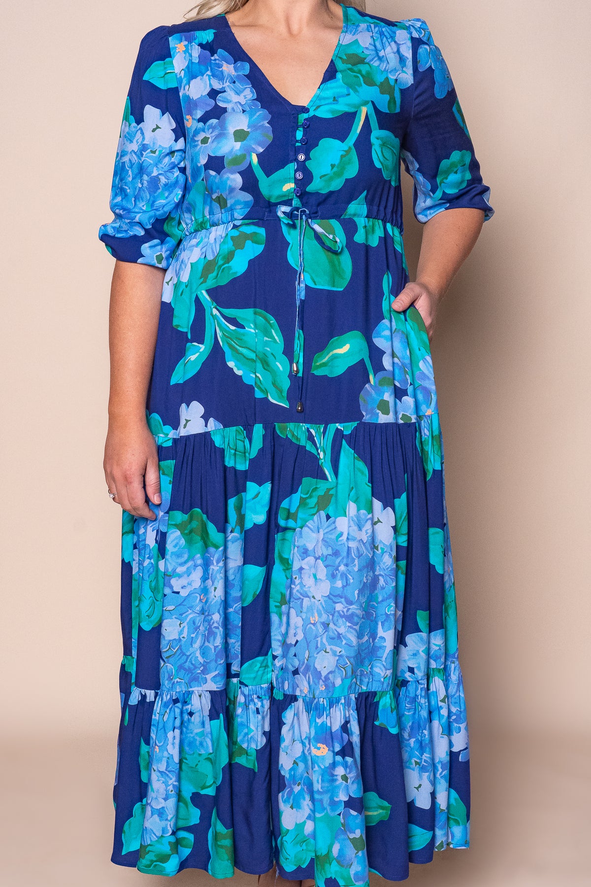 Feodora Maxi Dress in Navy