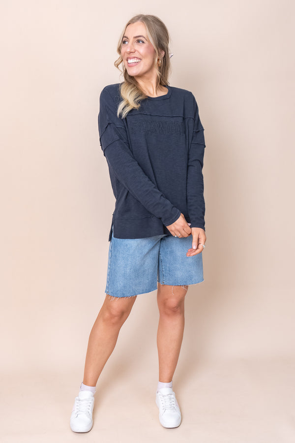 Throw On Top in Navy - Foxwood