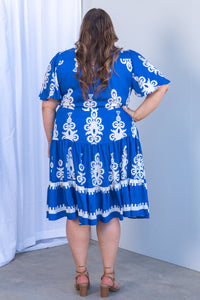 Sabine Dress in Cobalt