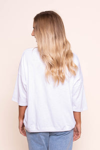 Mazie Sweat Top in White - Elm