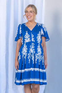 Sabine Dress in Cobalt