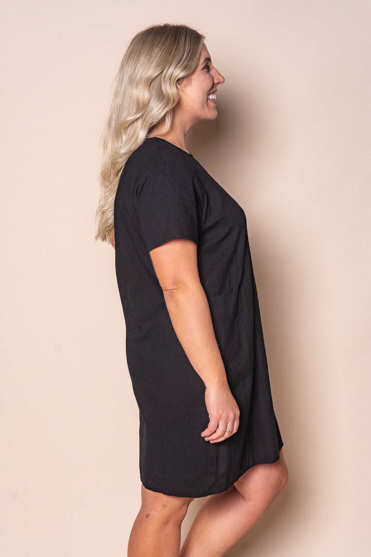 Deanna 100% Cotton Dress in Black