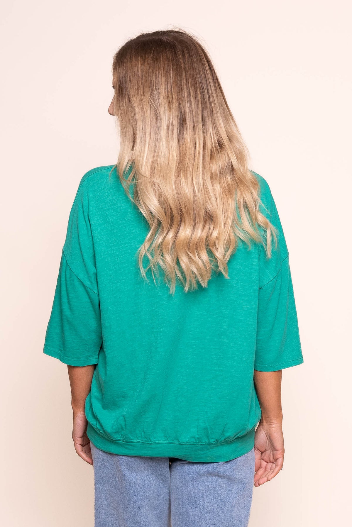 Mazie Sweat Top in Turquoise - Elm