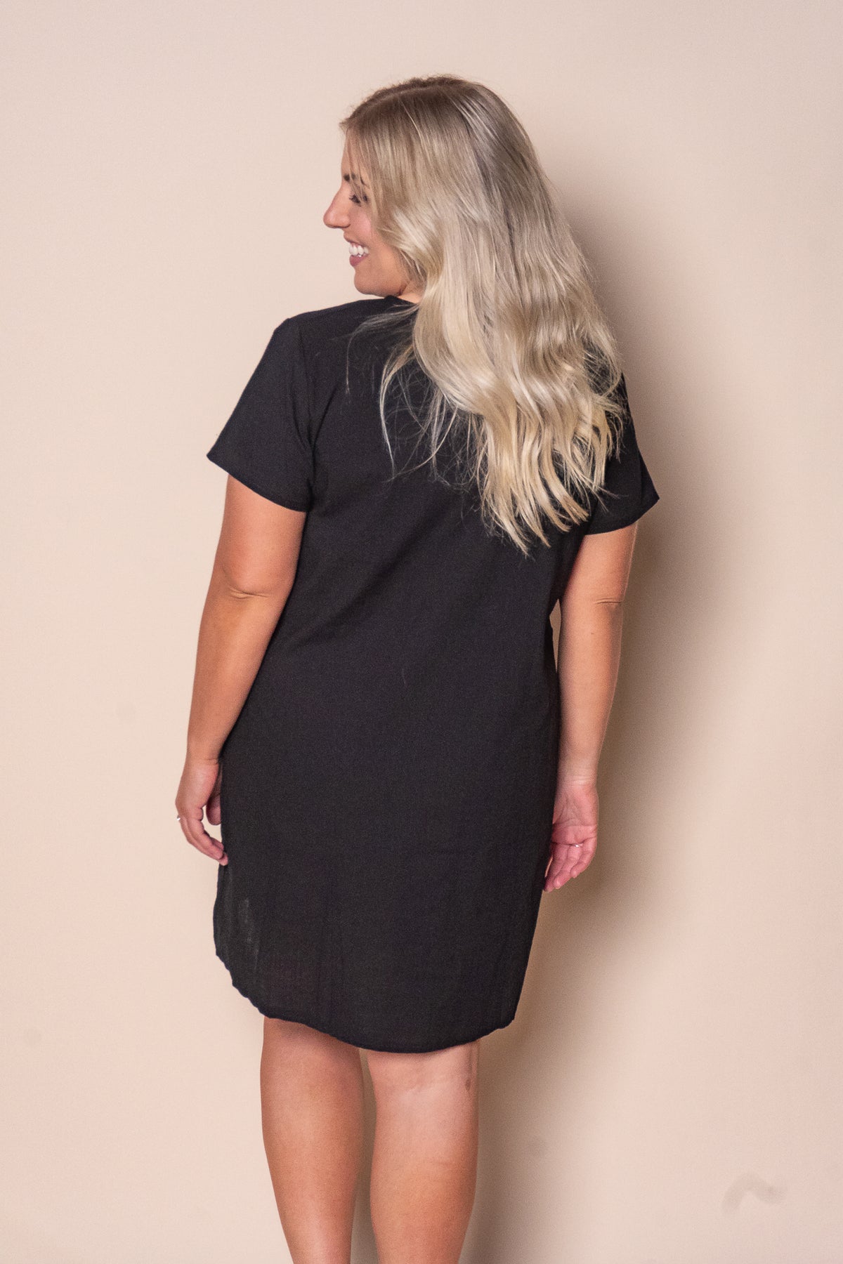 Deanna 100% Cotton Dress in Black