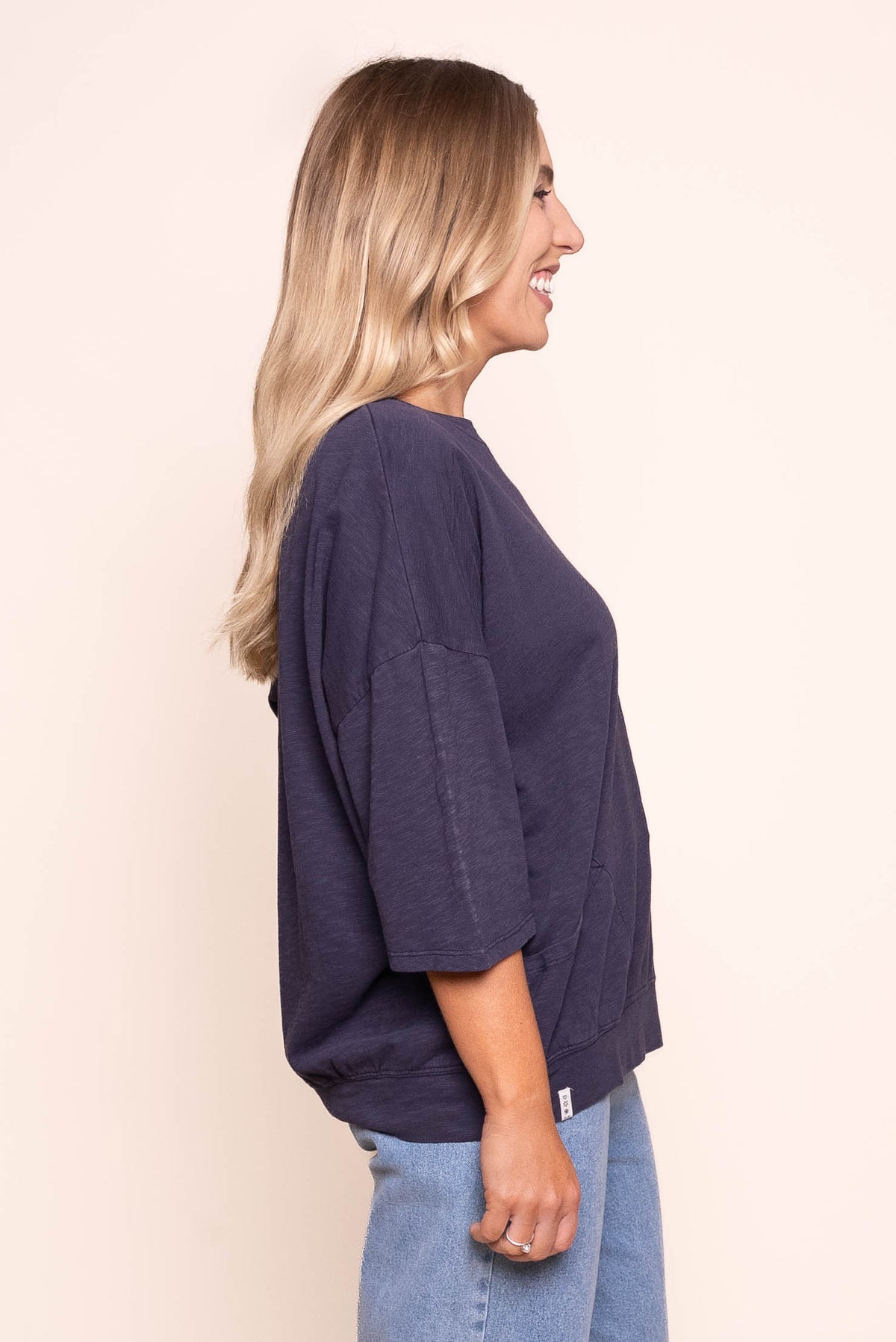 Mazie Sweat Top in Navy - Elm