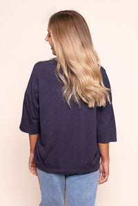 Mazie Sweat Top in Navy - Elm