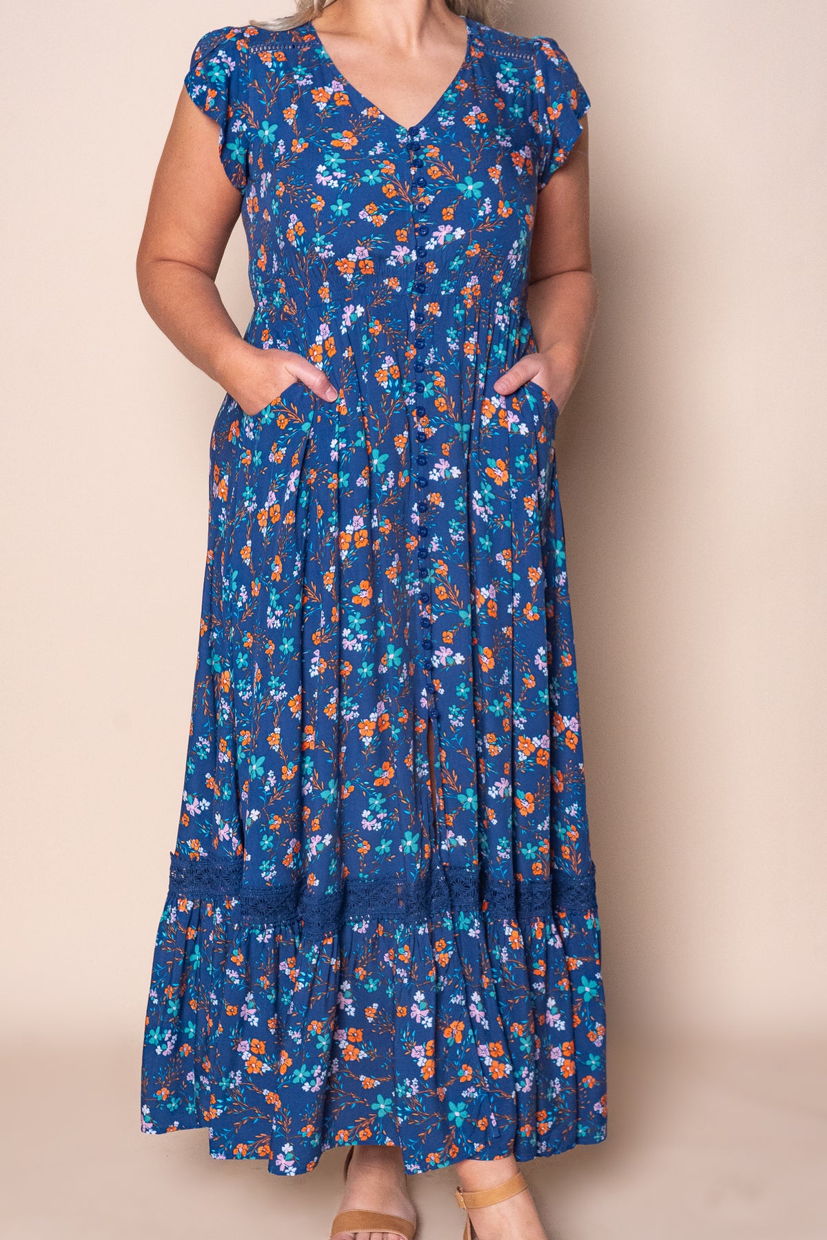 Floriana Maxi Dress in Royal Blue