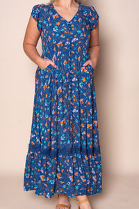 Floriana Maxi Dress in Royal Blue