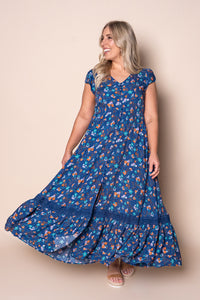 Floriana Maxi Dress in Royal Blue