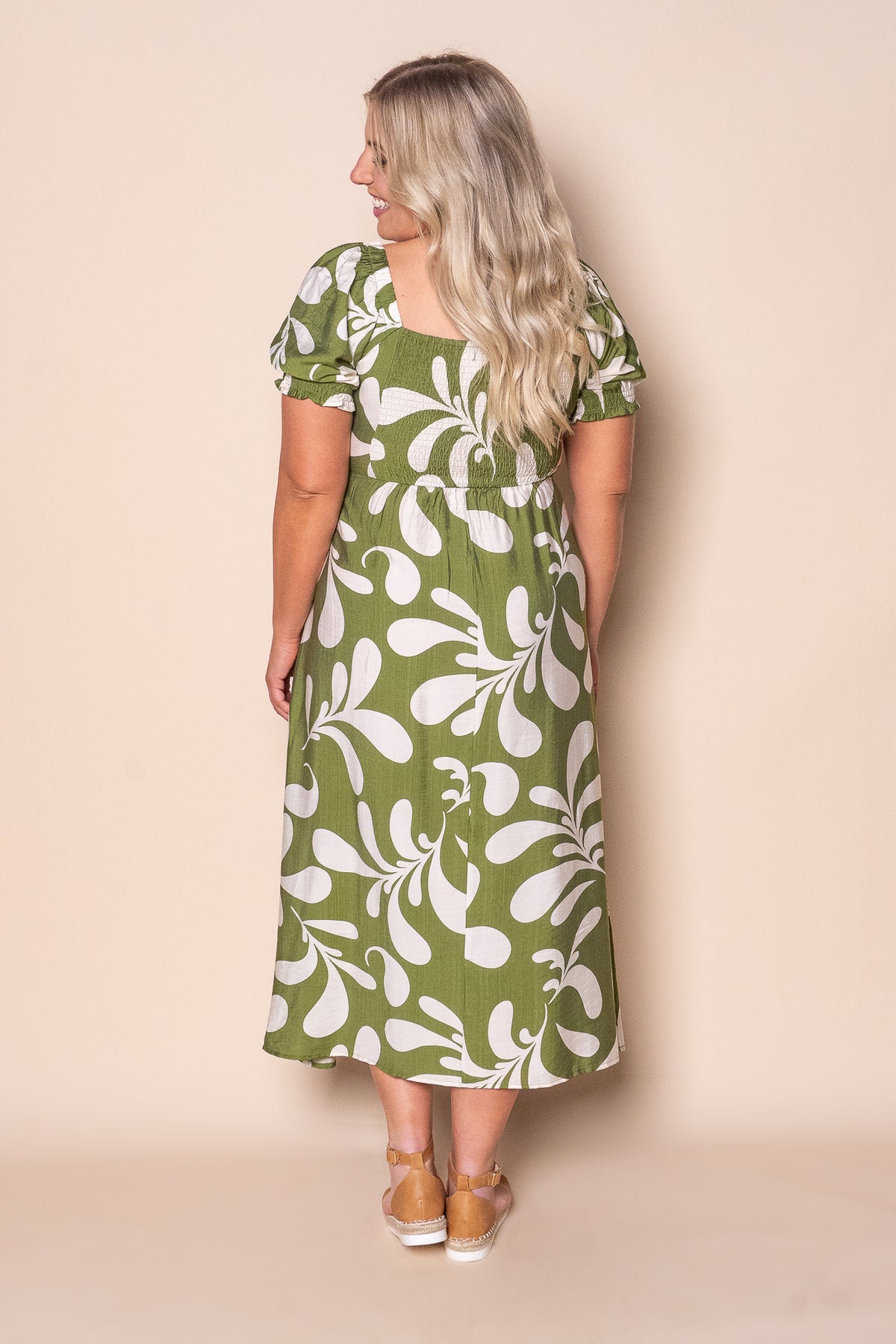 Renalta Midi Dress in Olive