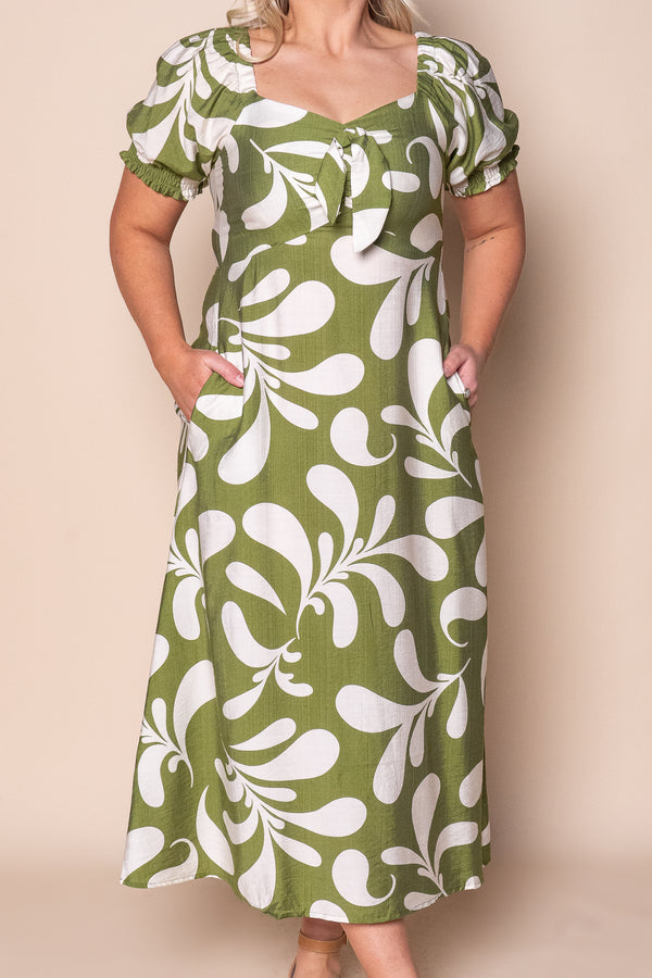 Renalta Midi Dress in Olive