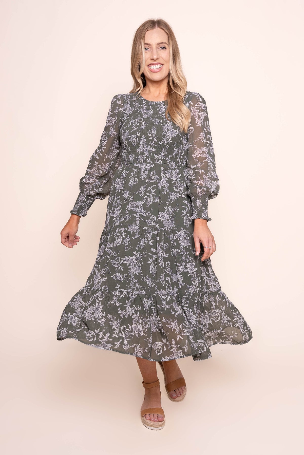 Scout Midi Dress in Dark Green